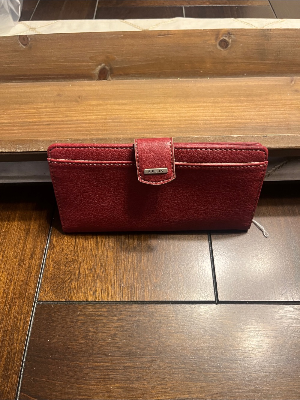 Relic Red Leather Wallet Clutch